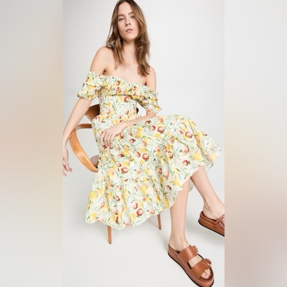 NWT OPT Allegra Dress White Fruit Print (23) - Picture 2 of 9